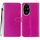 Custodia in pelle flip glitterata per Honor 200 Pro (rosso rosa)