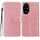 Custodia in pelle flip glitterata per Honor 200 Pro (oro rosa)
