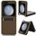 Per Samsung Galaxy Flip6 Custodia in pelle con texture a diamante (marrone) Per Samsung Galaxy Flip6 Custodia in pelle con texture a diamante (marrone)