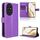 Per Honor 200 5G Custodia in pelle con texture a diamante (viola)