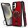 Per Samsung Galaxy S24 FE 5G Custodia per telefono con supporto ad anello in fibra di carbonio PC ibrido TPU (rosso) Per Samsung Galaxy S24 FE 5G Custodia per telefono con supporto ad anello in fibra di carbonio PC ibrido TPU (rosso)