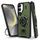 Per Samsung Galaxy S24 FE 5G Custodia per telefono con supporto ad anello in fibra di carbonio PC ibrido TPU (verde militare) Per Samsung Galaxy S24 FE 5G Custodia per telefono con supporto ad anello in fibra di carbonio PC ibrido TPU (verde militare)