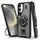 Per Samsung Galaxy S23 5G Custodia per telefono con supporto ad anello in fibra di carbonio PC ibrida TPU (grigio) Per Samsung Galaxy S23 5G Custodia per telefono con supporto ad anello in fibra di carbonio PC ibrida TPU (grigio)