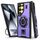 Per Samsung Galaxy S24 Ultra 5G Custodia per telefono con supporto ad anello in fibra di carbonio PC ibrido TPU (viola) Per Samsung Galaxy S24 Ultra 5G Custodia per telefono con supporto ad anello in fibra di carbonio PC ibrido TPU (viola)