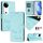 Per vivo S19 Smile Embossing RFID Custodia in pelle per telefono (verde menta) Per vivo S19 Smile Embossing RFID Custodia in pelle per telefono (verde menta)
