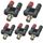 Jack femmina BNC da 5 pezzi a doppio connettore coassiale per adattatore RF jack femmina a banana (nero) Jack femmina BNC da 5 pezzi a doppio connettore coassiale per adattatore RF jack femmina a banana (nero)
