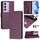 Per vivo Y200E 5G Global Smile Embossing RFID Custodia in pelle per telefono (viola)