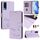 Per vivo Y53S 4G / Y51A 2021 Smile Embossing RFID Custodia in pelle per telefono (viola chiaro)