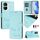 Custodia per telefono in pelle con stampa RFID Smile Embossing per Honor X40i 5G (verde menta)