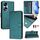 Per Honor 70 Pro 5G Smile Embossing RFID Custodia in pelle per telefono (verde pavone)