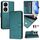 Custodia per telefono in pelle RFID con stampa a sorriso per Honor Play 50 Plus 5G (verde pavone) Custodia per telefono in pelle RFID con stampa a sorriso per Honor Play 50 Plus 5G (verde pavone)