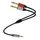 Cavo audio adattatore splitter Y mono TS da 3,5 mm TRS stereo placcato oro da 0,3 m a doppio 6,35 mm (nero) Cavo audio adattatore splitter Y mono TS da 3,5 mm TRS stereo placcato oro da 0,3 m a doppio 6,35 mm (nero)