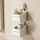 Mensola da bagno a parete con ventosa, scarico, portaoggetti staccabile, cestino appeso, stile: 2 strati, piccolo, bianco