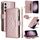 Per Samsung Galaxy S23 5G Custodia per telefono in pelle con cerniera a rombo (oro rosa) Per Samsung Galaxy S23 5G Custodia per telefono in pelle con cerniera a rombo (oro rosa)