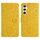 Per Samsung Galaxy S24+ 5G Custodia in pelle con motivo floreale in rilievo (giallo) Per Samsung Galaxy S24+ 5G Custodia in pelle con motivo floreale in rilievo (giallo)