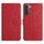 Per Samsung Galaxy S22+ 5G Custodia in pelle con motivo floreale in rilievo (rosso) Per Samsung Galaxy S22+ 5G Custodia in pelle con motivo floreale in rilievo (rosso)
