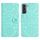 Per Samsung Galaxy S22+ 5G Custodia in pelle con motivo floreale in rilievo (verde chiaro) Per Samsung Galaxy S22+ 5G Custodia in pelle con motivo floreale in rilievo (verde chiaro)