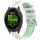Per Garmin Forerunner 265S Music 18mm Cinturino sportivo in silicone con fibbia in acciaio bicolore (bianco + verde acqua) Per Garmin Forerunner 265S Music 18mm Cinturino sportivo in silicone con fibbia in acciaio bicolore (bianco + verde acqua)