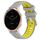 Per cinturino sportivo in silicone con fibbia in acciaio bicolore da 18 mm Garmin Active S (grigio + giallo) Per cinturino sportivo in silicone con fibbia in acciaio bicolore da 18 mm Garmin Active S (grigio + giallo)