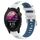 Per Garmin Forerunner 255S Cinturino sportivo in silicone con fibbia in acciaio bicolore da 18 mm (bianco + blu) Per Garmin Forerunner 255S Cinturino sportivo in silicone con fibbia in acciaio bicolore da 18 mm (bianco + blu)
