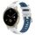 Per Garmin Venu 2S 18mm Cinturino sportivo in silicone con fibbia in acciaio bicolore (bianco + blu) Per Garmin Venu 2S 18mm Cinturino sportivo in silicone con fibbia in acciaio bicolore (bianco + blu)
