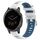 Per Garmin Vivoactive 4S 18mm Cinturino sportivo in silicone con fibbia in acciaio bicolore (bianco + blu) Per Garmin Vivoactive 4S 18mm Cinturino sportivo in silicone con fibbia in acciaio bicolore (bianco + blu)