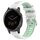 Per Garmin Vivoactive 4S 18mm Cinturino sportivo in silicone con fibbia in acciaio bicolore (bianco + verde acqua) Per Garmin Vivoactive 4S 18mm Cinturino sportivo in silicone con fibbia in acciaio bicolore (bianco + verde acqua)