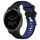 Per Garmin Vivoactive 4S 18mm Cinturino sportivo in silicone con fibbia in acciaio bicolore (nero + blu) Per Garmin Vivoactive 4S 18mm Cinturino sportivo in silicone con fibbia in acciaio bicolore (nero + blu)