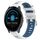 Per Garmin Vivoactive3 Music 20mm Cinturino sportivo in silicone con fibbia in acciaio bicolore (bianco + blu) Per Garmin Vivoactive3 Music 20mm Cinturino sportivo in silicone con fibbia in acciaio bicolore (bianco + blu)