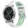 Per Garmin VivoMove Luxe 20mm Cinturino sportivo in silicone con fibbia in acciaio bicolore (bianco + verde acqua) Per Garmin VivoMove Luxe 20mm Cinturino sportivo in silicone con fibbia in acciaio bicolore (bianco + verde acqua)