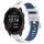 Per Garmin Forerunner 245 20mm Cinturino sportivo in silicone con fibbia in acciaio bicolore (bianco + blu) Per Garmin Forerunner 245 20mm Cinturino sportivo in silicone con fibbia in acciaio bicolore (bianco + blu)