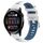 Per Huawei Watch 3 22mm Cinturino sportivo in silicone con fibbia in acciaio bicolore (bianco + blu) Per Huawei Watch 3 22mm Cinturino sportivo in silicone con fibbia in acciaio bicolore (bianco + blu)