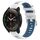 Per Xiaomi MI Watch S1 Pro 22mm Cinturino sportivo in silicone con fibbia in acciaio bicolore (bianco + blu) Per Xiaomi MI Watch S1 Pro 22mm Cinturino sportivo in silicone con fibbia in acciaio bicolore (bianco + blu)