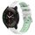 Per Xiaomi MI Watch S1 Pro 22mm Cinturino sportivo in silicone con fibbia in acciaio bicolore (bianco + verde acqua)