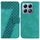 Per Xiaomi 14T Custodia per telefono in pelle goffrata a sette forme (verde) Per Xiaomi 14T Custodia per telefono in pelle goffrata a sette forme (verde)