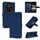 Per vivo Y300 Pro AZNS Custodia per telefono in pelle con texture di vitello e pelle di vitello (blu)