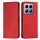 Per Xiaomi 14T Pro Custodia per telefono in pelle magnetica con effetto pelle con cuciture a diamante (rosso)