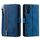 Per Samsung Galaxy S25+ 5G Custodia per telefono in pelle con cerniera a nove carte con cordino (blu) Per Samsung Galaxy S25+ 5G Custodia per telefono in pelle con cerniera a nove carte con cordino (blu)