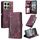 Per Xiaomi 14T Custodia in pelle goffrata Skin Feel Totem (rosso vino)