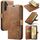 For Samsung Galaxy S24 FE 5G DG.MING Crazy Horse Texture Detachable Magnetic Leather Case(Brown)