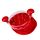 Macchina per triturare il pollo con coperchio trasparente Strumento per triturare la carne antiscivolo (rosso)