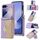 For Samsung Galaxy Z Flip6 POLA Multi-Card Slots Leaf Pattern Phone Case(Purple) For Samsung Galaxy Z Flip6 POLA Multi-Card Slots Leaf Pattern Phone Case(Purple)
