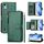 Per Nokia C12 Multi-Card Slots Zipper Wallet Custodia in pelle per telefono (verde)