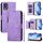 For Nokia C32 Multi-Card Slots Zipper Wallet Leather Phone Case(Purple)