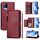 Per vivo V20 / Y73 2021 Custodia per telefono in pelle con cerniera e slot multi-carta (rosso scuro)
