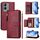 Per vivo Y17s Global Multi-Card Slots Zipper Wallet Custodia in pelle per telefono (rosso scuro)