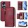 Per Honor 70 Multi-Card Slots Zipper Wallet Custodia in pelle per telefono (rosso scuro)