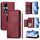 Per Honor 90 Pro Multi-Card Slots Zipper Wallet Custodia in Pelle per Telefono (Rosso Scuro) Per Honor 90 Pro Multi-Card Slots Zipper Wallet Custodia in Pelle per Telefono (Rosso Scuro)