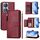 Per Honor 90 Smart / X7b 4G / 5G Global Multi-Card Slots Zipper Wallet Custodia in pelle per telefono (rosso scuro) Per Honor 90 Smart / X7b 4G / 5G Global Multi-Card Slots Zipper Wallet Custodia in pelle per telefono (rosso scuro)