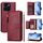 Per Honor X6a 4G Multi-Card Slots Zipper Wallet Custodia in pelle per telefono (rosso scuro) Per Honor X6a 4G Multi-Card Slots Zipper Wallet Custodia in pelle per telefono (rosso scuro)